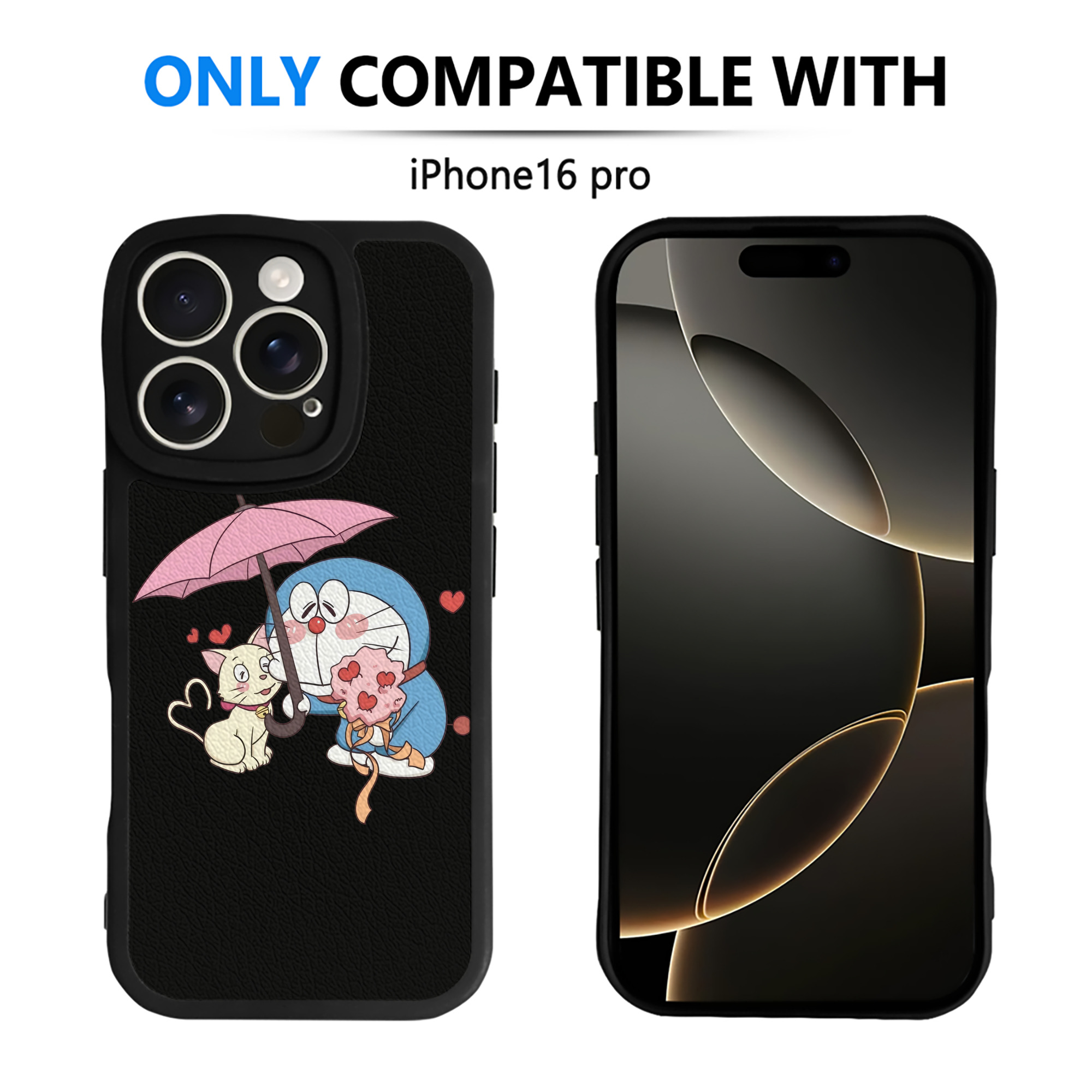 （画像用） ドラえもん Doraemon 【iPhone 16シリーズ対応】シリコンスマホケース（レザー調） 材質：シリコン